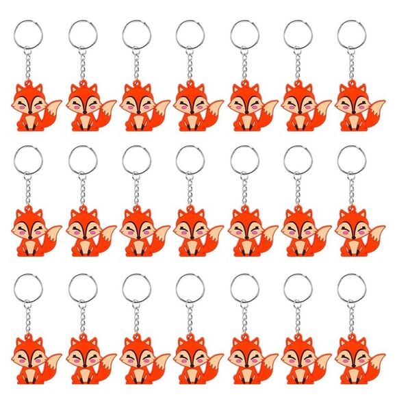 NEW 23 Pack Fox Keychains Woodland Animal Birthday School Rewards - Picture 1 of 4